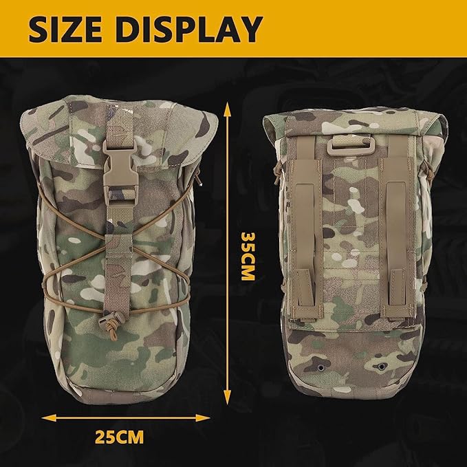 ACEXIER Tactical GP Molle Utility Pouch Bungee Shock Cord Quick Release Buckle Fastener Water Hydration Bag Kettle Holder Hunting Bag (BCP)