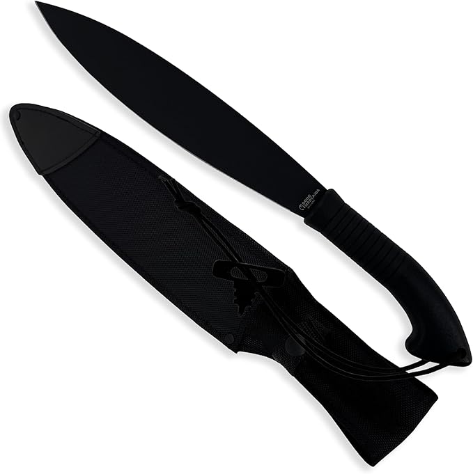 BATTLBOX BattlSpear Fixed Blade Knife Doug Marcaida Design 12in 1065 Carbon Steel Blade Machete Hybrid Multitool - Bushcraft Camping Field Use