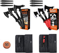 ANTARCTICA Throwing Axe Knife Set (Black) and ANTARCTICA Throwing Axes and Throwing Knives with Whetstone Set (Red) Bundle