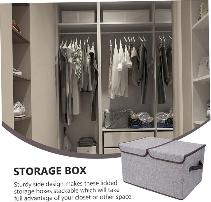 Cabilock Storage Box Lid Fashionable Wardrobe Storage Bins Collapsible Design for Easy Storage and Organizati
