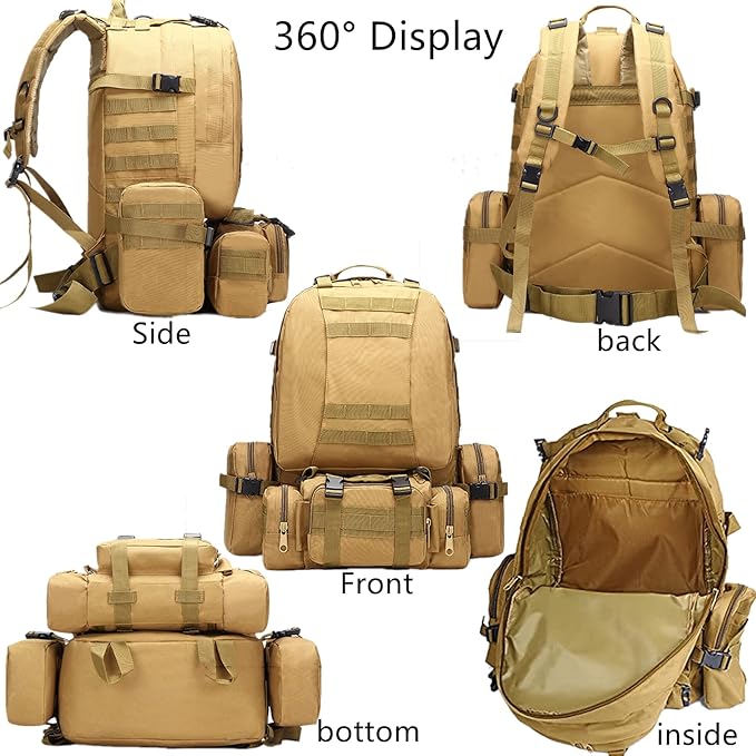 50L Large Tactical backpack military army rucksack detachable Molle bag assault pack