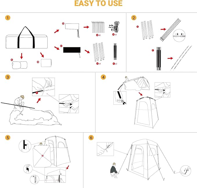 KingCamp Camping-Privacy-Shelters Camping Shower Tent with Shower Bag