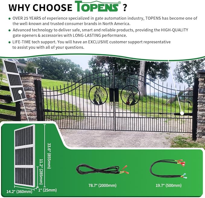 TOPENS TSP30W Solar Panel 30-Watt 24V Monocrystalline Solar Panel Battery Charging Controller Kit for Gate Opener Boat Yacht RV Caravan Golf car Street lamp Garden Light and Farm Equipment