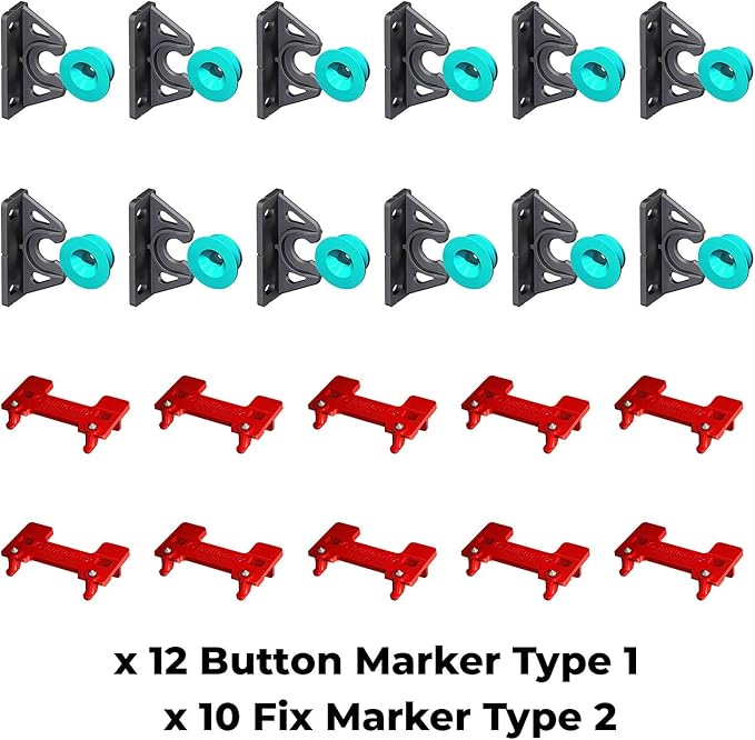 Button Fix Type 2 Bracket Marker Connecting 90 Degree Panels with New Upgraded Button (12 Sets + 10 Marker Guides)