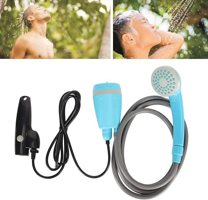 25W Portable Camping Shower Kit USB Charging Compact Handheld Hands Free Rechargeable Outdoor Shower Head Cleaning System 3.7V Pump Convenient Fast