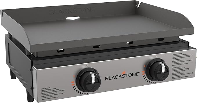 Blackstone 1666 22” Tabletop Griddle with Stainless Steel Faceplate Powder Coated Steel Black