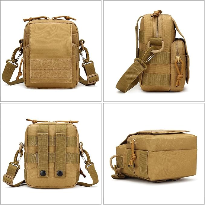 Small Canvas Messenger Bag Tactical Shoulder Bag Crossbody Casual Pack Waist Pack (CP)