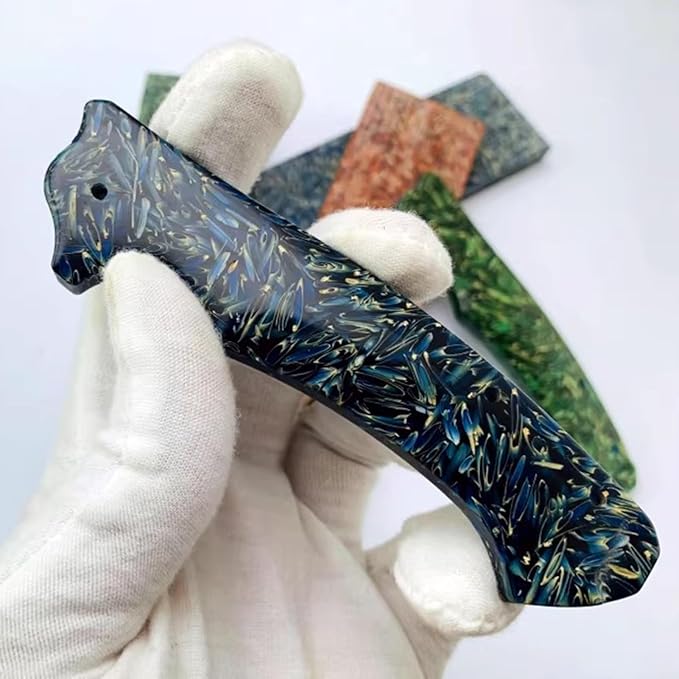 Blank Material For Blade Handle Scales 2pcs DIY Hand Carved Decorative Folding Knife Slingshot(Blue135x40x8mm)