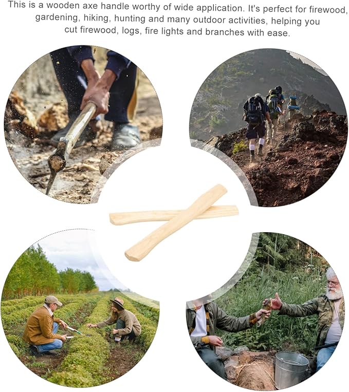 Shovel Handle Replacement Camping Hatchet 6 Pcs Ax Handle Mini Wooden Camping Ax Hoe Replacement Grip Wood Handle Replacement(As Shownx5pcs38x4.4cmx5pcs)