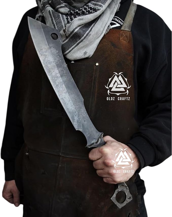 OLDZ CRAFTZ- Handmade High Carbon Steel Chopping Blade Sword Full Tang Outdoor Hunting Camping Hiking Survival with Protective CoverCosplay Swords LARP Sword Prop Swords Cosplay &amp Gifts