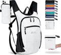 Hiking Backpack 10L/15L Small Daypack Lightweight Packable Travel Foldable Water Resistan for Women Men (White 15L)