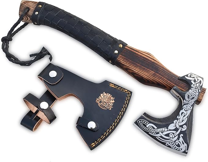 | Exquisite Handmade Viking Axe - Ideal for Collectors &amp Enthusiasts | Authentic Artisan-Crafted | Medieval Styled Axe with Durable and Robust High Carbon Steel (GC-AX05)