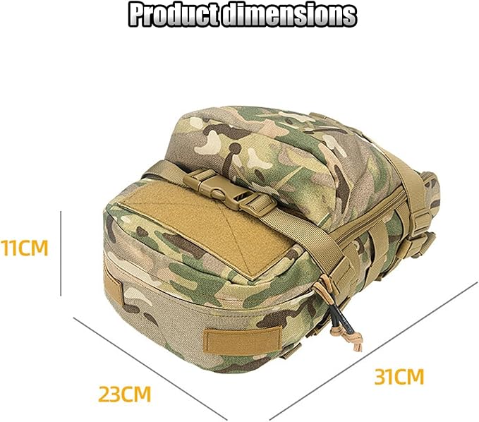 Tactical Small MOLLE Hydration Pack Lightweight Waterproof Outdoor Water Bladder Carrier Pack for Hunting Camping Cycling