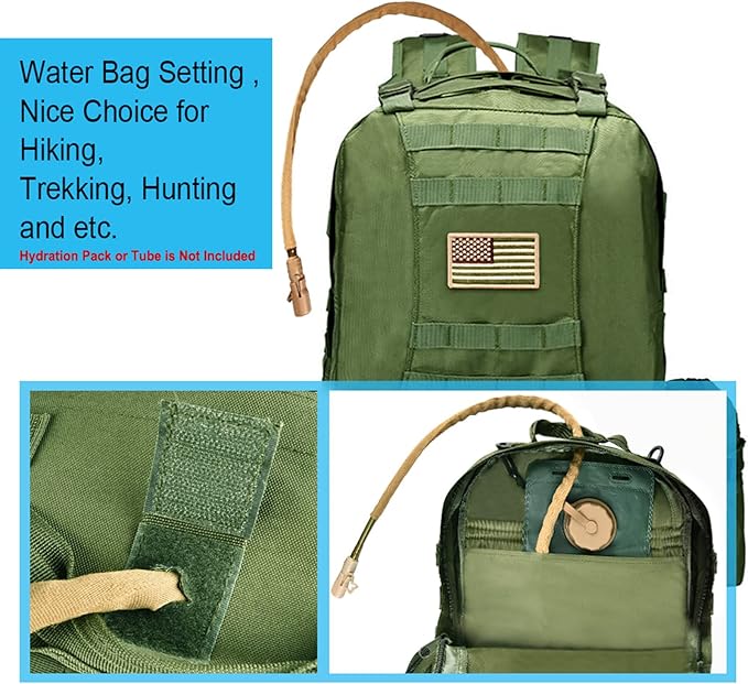 CVLIFE Tactical Backpack Military Army Rucksack 60L Large Assault Pack Detachable Molle Bag Army Green