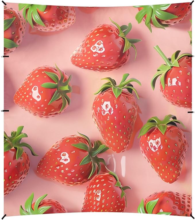 ALAZA 3D Fresh Strawberry Beach Tent Sun Shelter Portable Canopy Sunshade for Outdoor Camping Picnics Backyard Fun 10x9 ft