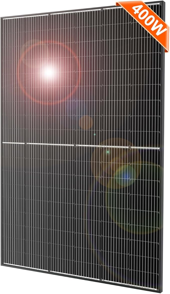 DOKIO 400W 31V Mono Solar Panel - Works for 12V/24V Systems Equipped with 9.84ft MC4 Wiring Perfect for Gardens Courtyards Greenhouses Sheds Terraces &amp Off-Grid Battery Charging