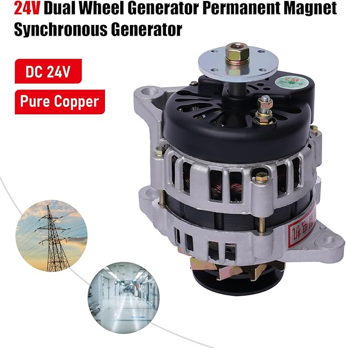 2000W Permanent Magnet Generator DC Brushless Double Wheel Generator Agriculture (24V/ Double Wheel)