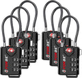 Open Alert TSA Approved Luggage Locks 6 Pack Easy Read Dials with Alloy Body.