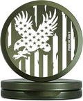 Metal Pouch Can | Slim Aluminum Container for Pouches | Airtight O-Ring Moisture &amp Odor Proof EDC Pocket Tin | American Flag Edition (Slim Forest Green)