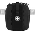 Tactical Camo IFAK Pouch MOLLE Medical Organizer with Elastic Storage Board Front Tool Slots and Rear Shear Pocket Attaches to Vest Belt or Backpack