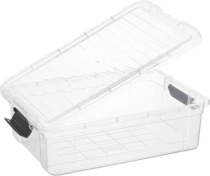 Superio 13.7 Qt Clear Plastic Storage Bins with Lids and Latches Organizing Containers Stackable Plastic Bin for Home Garage School and Office