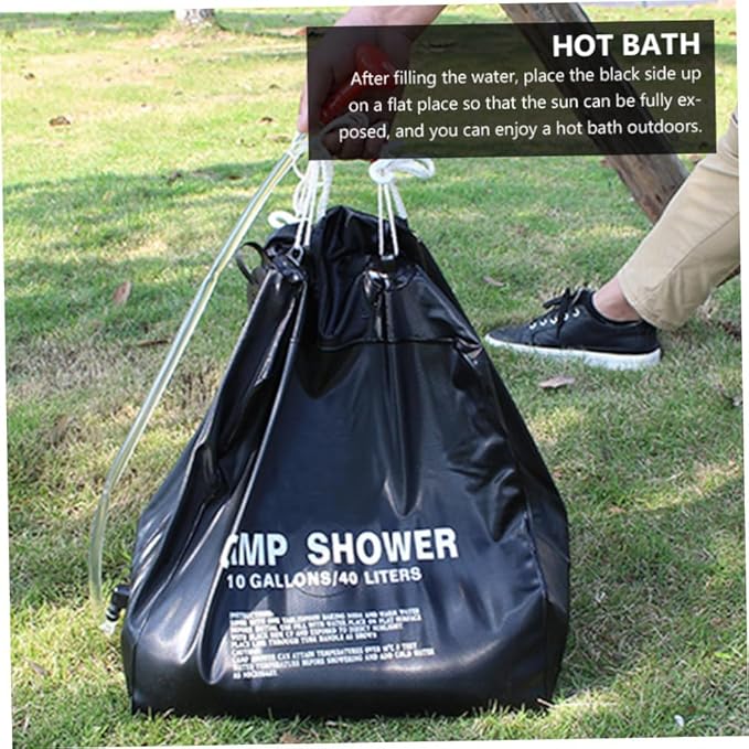 Abaodam Solar Shower Bag Portable Camping Water Bag Nozzle Box Outdoor Hiking Bath for Solar Heating