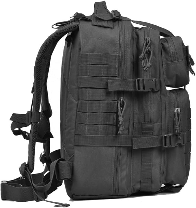 Military Tactical BackpackSmall Army Assault Pack Molle Bug Out Bag Backpacks Rucksack Daypack with Tactical US Flag Patch Black