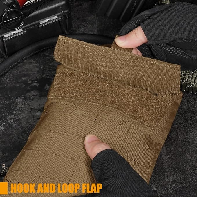 KRYDEX Tactical Molle Hydration Pouch with1.5L Inner Bladder - Low Profile Water Reservoir Bag for Molle Vest Backpack for Cycling Hiking Climbing Hunting