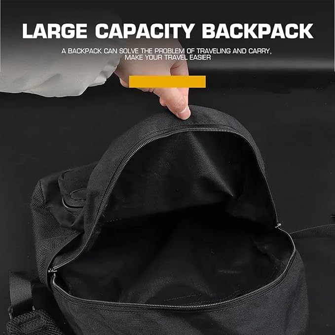 Tactical Backpack Nylon Large Capacity Collapsible Portable Daypack with MOLLE System - Hiking Camping Travel(Black)