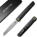 REMETTE EDC Pocket Knife Canyon 3.2 D2 Steel Tanto Blade G10 Handle Small Folding Knife with Pocket Clip for Men Women Sharp Camping Hiking Knives (Silver)