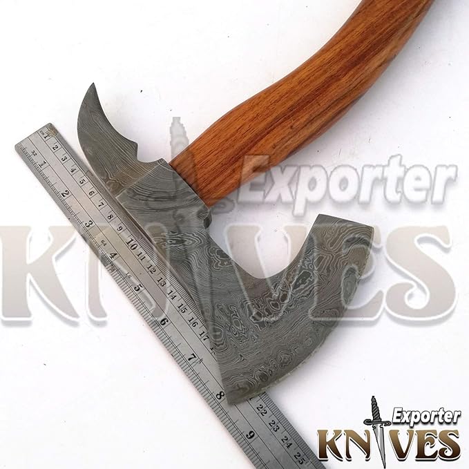 Damascus Steel Axe/Rose Wood Handle 667