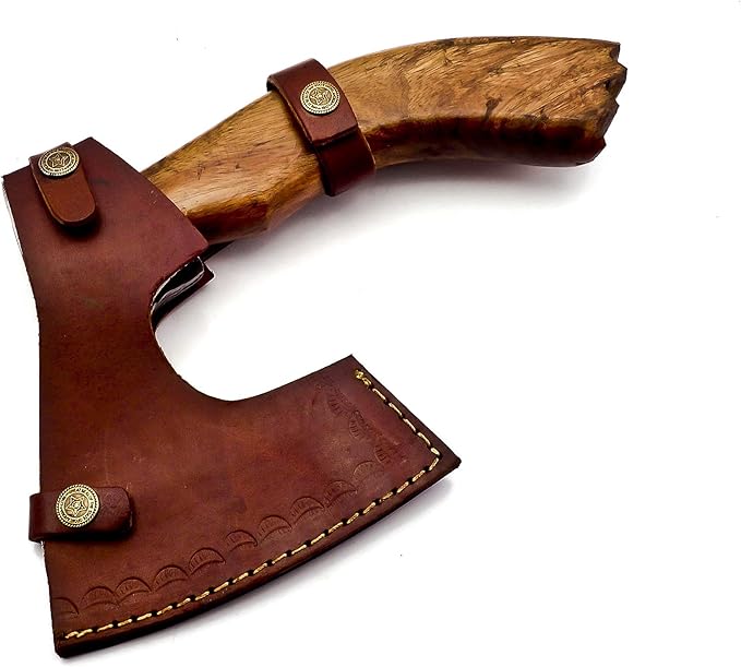 Custom Handmade Stainless Steel Viking Axe Bearded Axe with Gorgeous and Solid Wood Handle (Y-01)