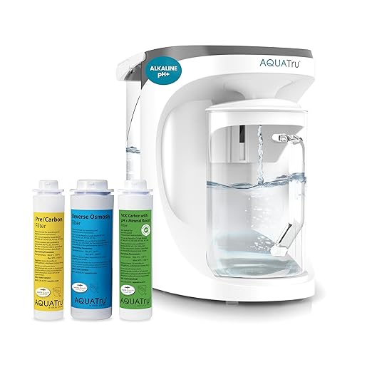 AquaTru Carafe Alkaline Countertop Water Purifier | Certified 4-Stage RO System Removes 84 Contaminants Including Forever Chemicals Lead &amp Fluoride | Adds Healthy Minerals | No Plumbing