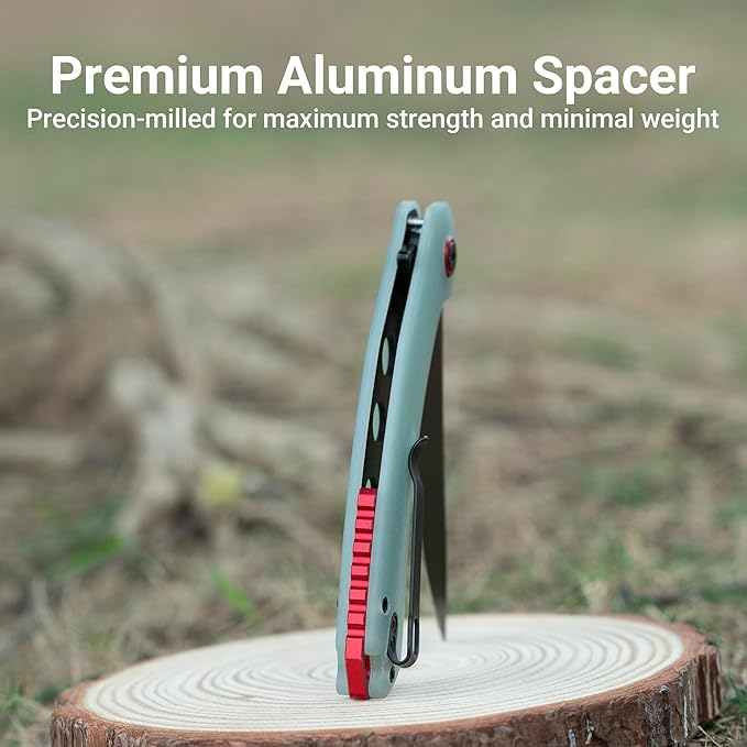 CJRB Folding Pocket Knife with AR-RPM9 Steel Blade and G10 Handle for Men Outdoor Camping Gobi(J1906B) Natural Green