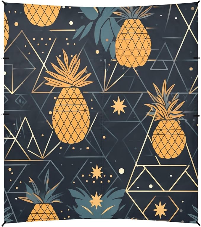ALAZA Pineapples Abstract Geometric Beach Tent Sun Shelter Portable Canopy Sunshade for Outdoor Camping Picnics Backyard Fun 10x9 ft