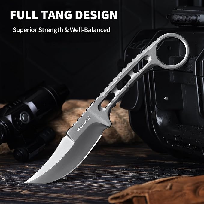EDC Fixed Blade Knife with Sheath Camping Knife Fixed Blade 3.14 Outdoor Survival Blade Full Tang Hunting Knives for Men Women IB-05