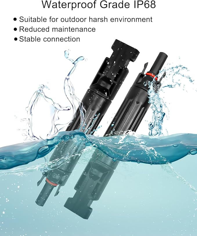 5 Pcs 10A Solar Fuse Holder Inline with Male and Female Connector for Solar Panel and Solar Controller IP68 Waterproof Solar Fuse Connector with 10 Fuse