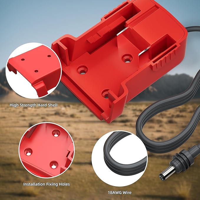 Starlink Mini Mil.Waukee 18V Battery Adapter Starlink Mini DC Power Cable Adapter Accessories for Mil.Waukee Battery Charger 3.2FT 18AWG Cord Plug and Play 1M