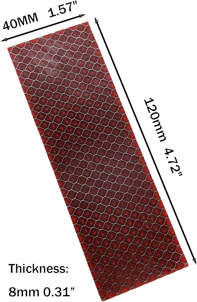 Blank Material For Resin Knife Handle Honeycomb Structured Color Textured Cutting Tool Board 120x40x8mm(Red2pcs)