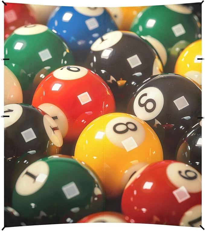 ALAZA Billiard Balls with Numbers Beach Tent Sun Shelter Portable Canopy Sunshade for Outdoor Camping Picnics Backyard Fun 10x9 ft