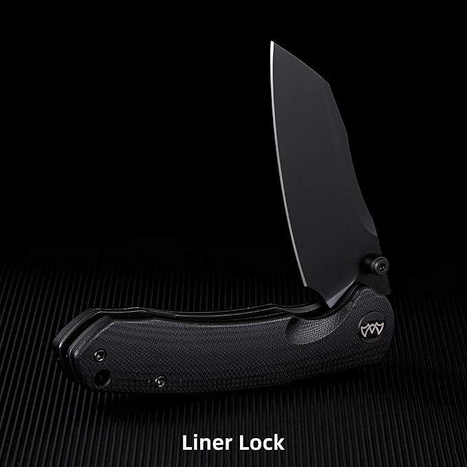 Folding Pocket Knife 3.35 14C28N Blade G10 Handle EDC Knife with Liner Lock Small Pocket Knife with Clip for Men Sharp Camping Hiking Hunting Survival Knives (Black)