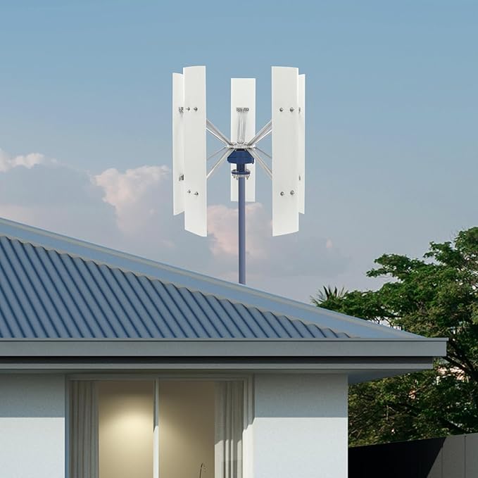 100W Vertical Axis Wind Turbine Generator Permanent Magnet Generator with Intelligent Controller Low Noise Helical Design Windmill for Home Boats Street Lighting (12V100WStyle 2)