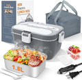 DUPASU Electric Lunch Box Food Warmer: 100W Heated Lunch Box for Adults 1.8L Portable Fast Heating Lunchbox Food Heater for Car Truck Work Travel Lonchera Elctrica Porttil 12/24V/110-230V