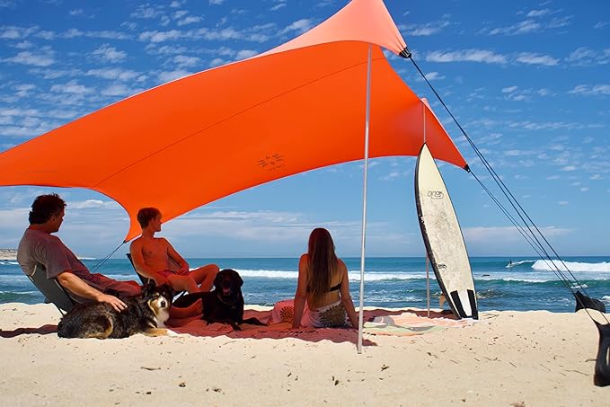 Neso Grande Portable Beach Tent Sun Shelter - Lightweight Beach Shade Canopy - Easy Setup for Family Outings - Patented Reinforced Corners - UPF 50+ Sun Protection