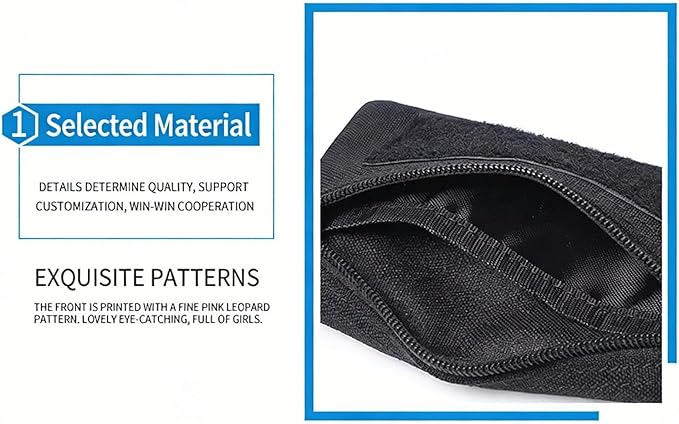 Tactical Compact Pocket Organizer Card Key Coin Everyday Carry Gear Pouch with Neck Lanyard MOLLE Zipper Utility Admin Bag