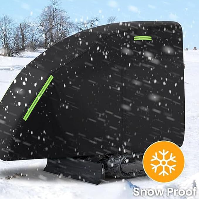 Fafeicy Mini Excavator Cover for 800-1600kg 210D Oxford Fabric Zippered Black Fits Mini Excavators Approx. 355.6 x 114.3 x 190.5cm