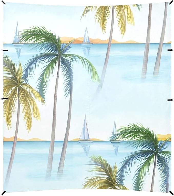 Beach Canopy with Windproof Ropes &amp Sandbags Beach Tent Sun Shade Sun Shelter for Camping Trips Fishing Backyard Fun or Picnics Beach