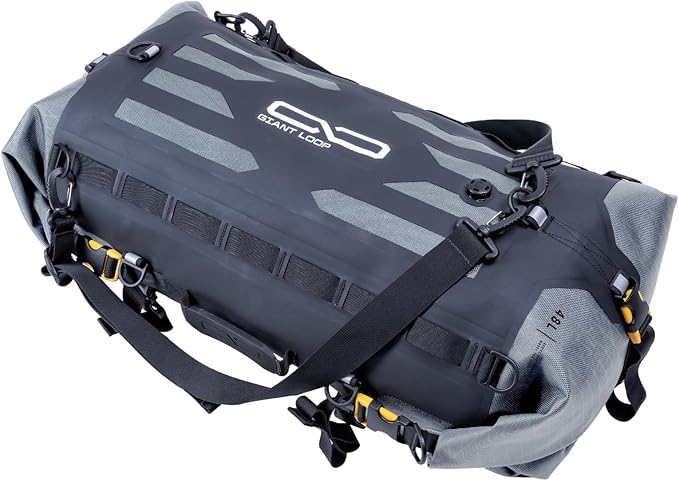 Giant Loop Tillamook Dry Bag Waterproof Motorbike Luggage Ideal for Fly and Ride Trips 48-Liters Storage Fits Any Large Motorcycle UTVs ATVs &amp Overlander (Gray)