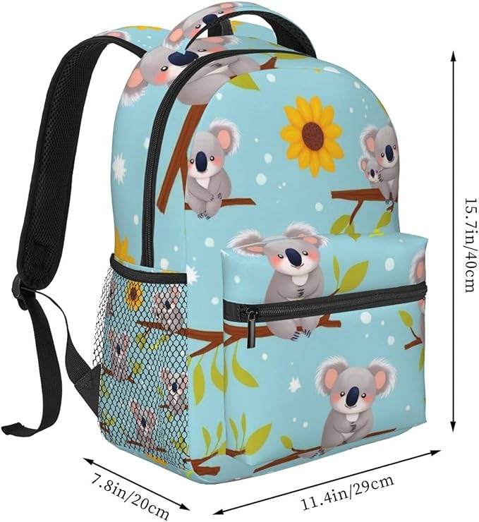 Men Women Business Travel Anti Theft Laptops Backpack Large Capacity Bookbag Computer Bag - for Sunflower Cute Cartoon Koala Bear