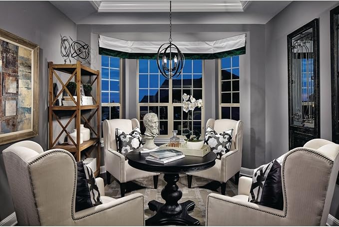Progress Lighting Equinox Collection 4-Light Matching Glass New Traditional Sphere Pendant Light Antique Bronze